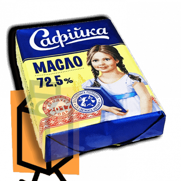 Масло сладкосливочное "Сафiйка" 72,5% 180г фольга