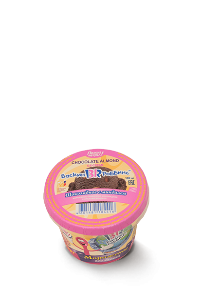 Мороженое Шоколадное с миндалем с ложечкой 100 ml