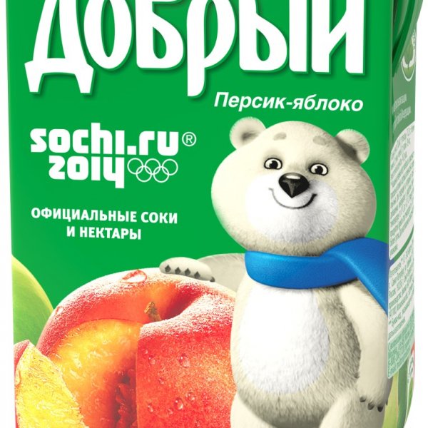 Сок Добрый Яблоко-Персик 0,2 литра 27 шт в упаковке
