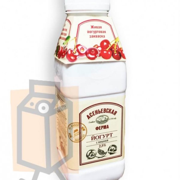 Йогурт "Асеньевская ферма" вишня 1,5% 330г бутылка