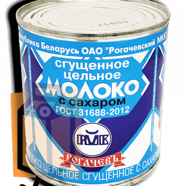 Молоко цельное сгущенное с сахаром 8,5% 380г ж/б (г. Рогачев, Беларусь)