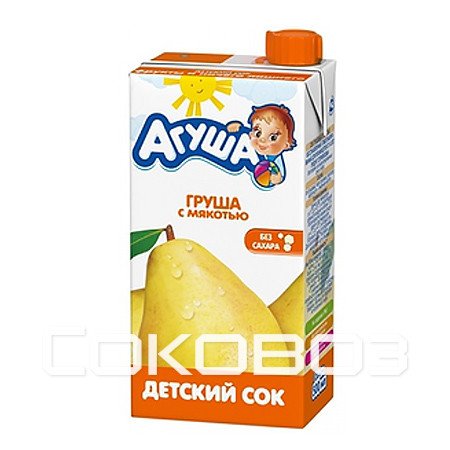 Сок с мякотью детский Агуша Груша 0,5л (15шт)