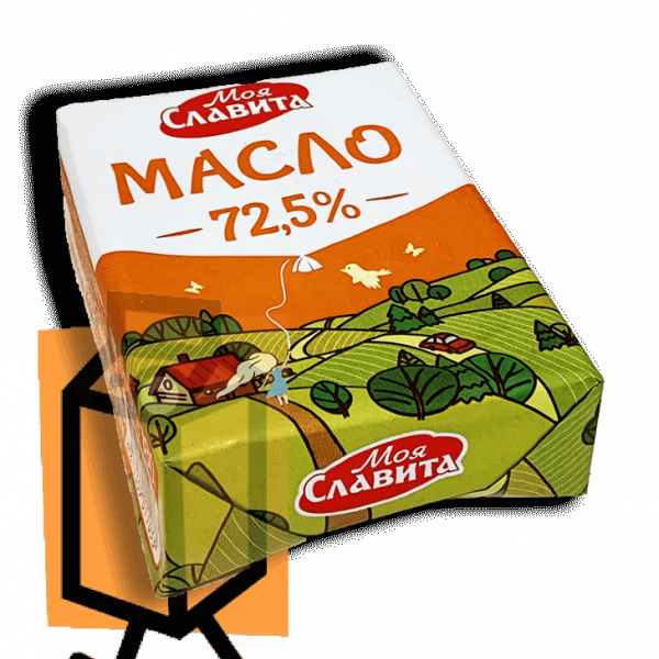 Масло сладкосливочное "Крестьянское" "Моя Славита" 72,5% 180г фольга