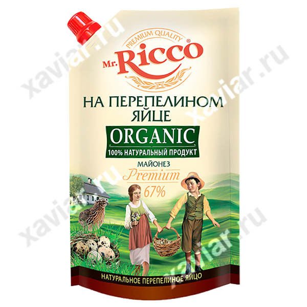 Майонез Mr.Ricco Organic на перепелином яйце, 400 мл.
