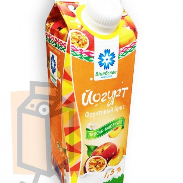 Йогурт "Витебское молоко" "Фруктовый Бриз" персик-маракуйя 1,5% 500г пюр-пак