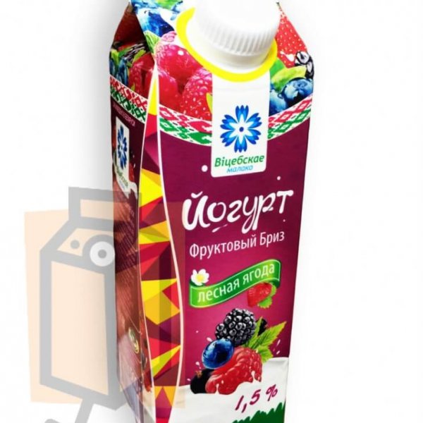Йогурт "Витебское молоко" "Фруктовый Бриз" лесная ягода 1,5% 500г пюр-пак