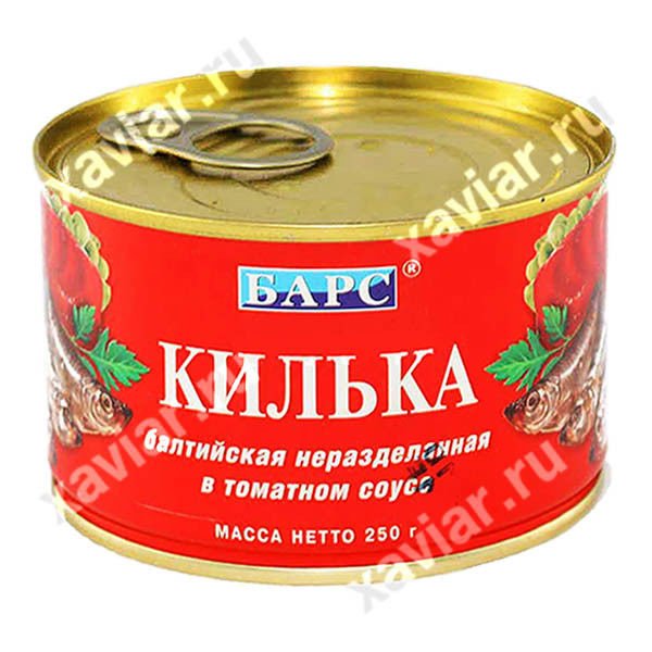 Килька балтийская в томатном соусе "Барс", 250 гр.