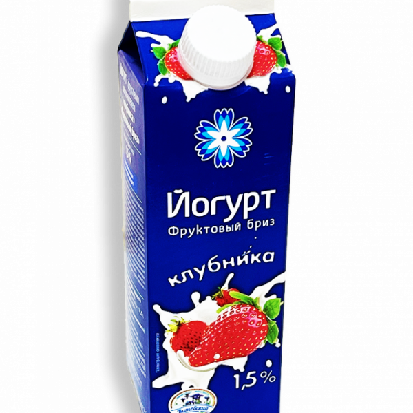 Йогурт Витебское молоко Фруктовый Бриз клубника 1,5% 500г пюр-пак