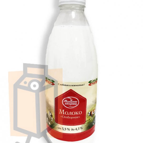 Молоко ультрапастеризованное "Молочный гостинец" "Отборное" 3,3-4,5% 0,93л бутылка