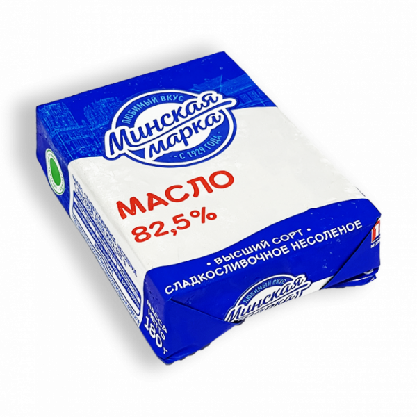 Масло сливочное Минская марка 82,5% 180г фольга
