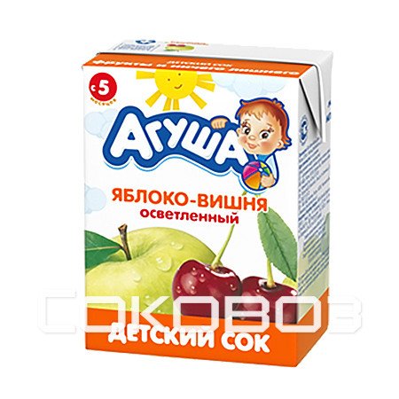 Сок детский Агуша Яблоко-вишня 0,2л (27шт)
