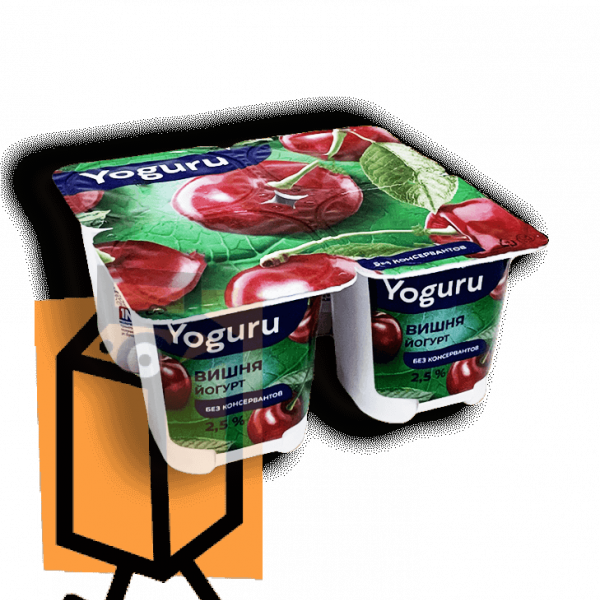Йогурт "Yoguru" вишня 2,5% 4 стаканчика по 125г