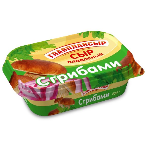 Сыр плавленый С Грибами ТМ "Главплавсыр" м.д.ж. 55% евроконтейнер
