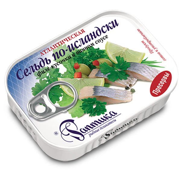 Сельдь в винном соусе по-исландски "Раптика", 115 гр.