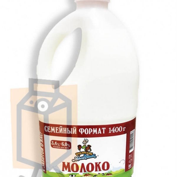 Молоко пастеризованное "Кубанский молочник" отборное 3,4-6% 1,4кг канистра (г. Краснодар, Россия)