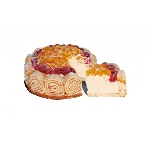 Торт Лесная ягода с малиной и абрикосом (бисквитный)